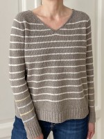 Полосатый пуловер спицами