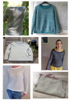 Пуловер реглан двухцветный спицами с контрастом на кромках