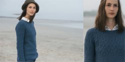 Женский вязаный пуловер с круглой кокеткой по схемам