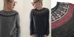 Женский пуловер спицами сверху