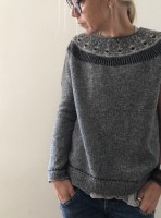 Пуловер вязаный сверху вниз женский