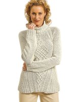 Вязание пуловера аранами спицами Gina
