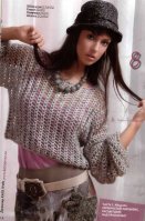 Вязаный женский пуловер крючком в сеточку с описанием и схемой