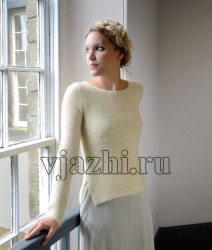 Модный женский пуловер спицами