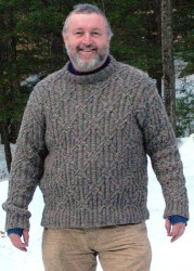 Мужской свитер с косами