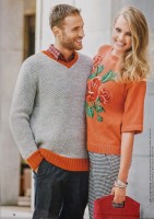 Вязание для мужчин пуловера Grigio e arancio