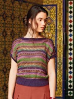 Вязание спицами для женщин летней цветной кофточки Eldora