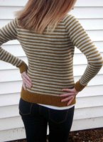 Полосатый женский пуловер связать по описанию