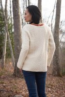 Свободный пуловер гернси спицами описание