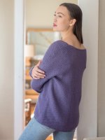Описание вязания спицами свободного пуловера для женщин из Berroco