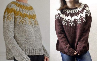 Описание вязания спицами женского пуловера с жаккардом