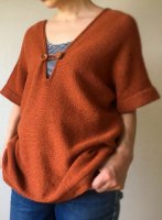 Пуловер оверсайз без швов спицами