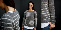 Полосатый пуловер спицами описание