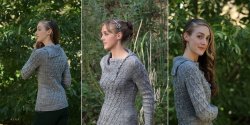 Вязаный пуловер с аранами спицами Grey Havens фото