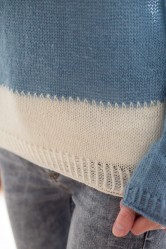 Пуловер из мохера спицами сверху вниз по кругу