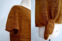 Пуловера из мохера с короткими рукавами и круглой кокеткой
