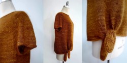 Вязаный мохеровый пуловер с декоративными завязками