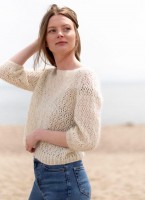Описание вязания укороченного пуловера из мохера для женщин от дизайнера Claudia Q