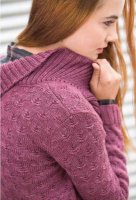 Пуловер для женщин, вязаный спицами тонким узором с косами