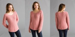 Вязание по диагонали спицами модели пуловера