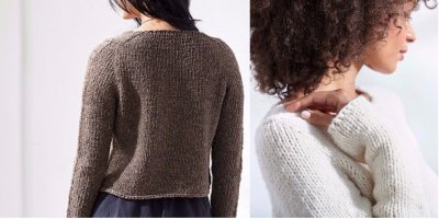 Пуловер из толстой пряжи спицами без швов