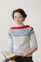 Пуловер с жаккардовой кокеткой спицами описание
