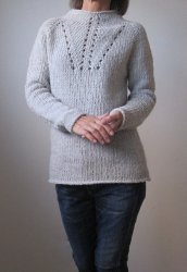 Вязание спицами сверху вниз пуловера из толстой пряжи