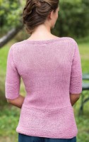 Модель простого пуловера для женщин сверху вниз спицами