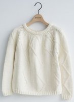Белый пуловер спицами фото и описание