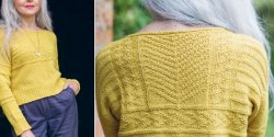 Вязание спицами для женщин пуловера с удлиненной спинкой