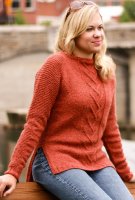 Женский пуловер регланом спицами
