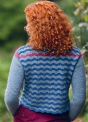 Трехцветный пуловер спицами