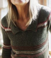 Вязание спицами пуловера в полоску
