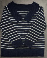 Пуловер в полоску спицами описание