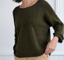 Пуловер оверсайз натурального цвета