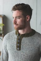 Пуловер из твида с застежкой поло