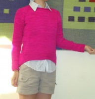Женский пуловер регланом сверху с описанием