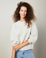 Женский пуловер гернси без швов спицами