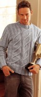 Мужской пуловер с косами в виде спирали фото