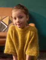 Свободный детский пуловер спицами 