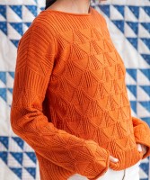 Женский пуловер оверсайз, связанный спицами