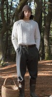 Удлиненный мужской пуловер спицами