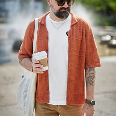 Летняя рубашка спицами