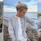 Кардиган с круглой кокеткой спицами