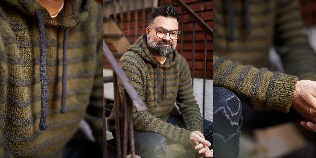 Вязаное худи спицами